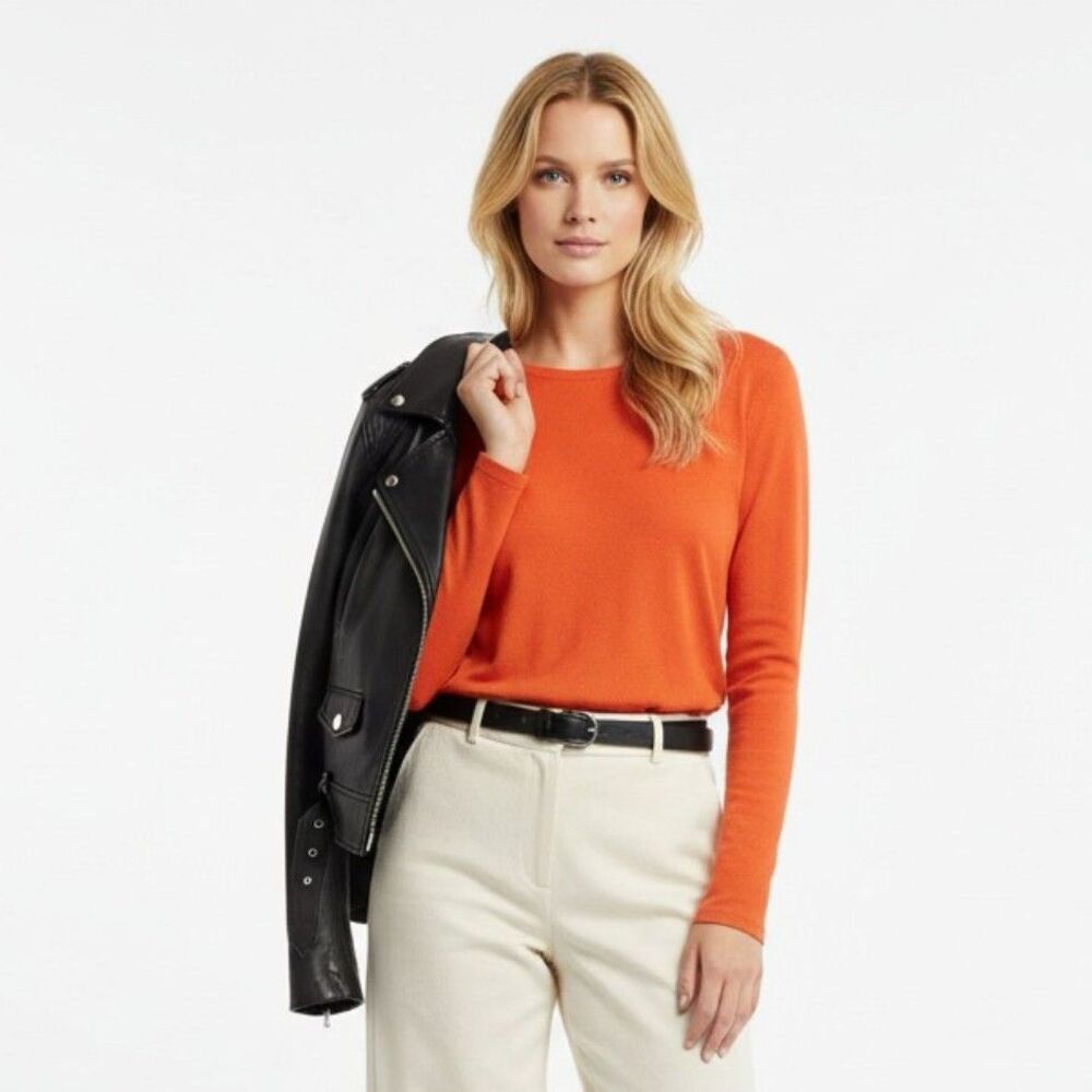 Eileen Fisher Red Casual Long Sleeve Top M